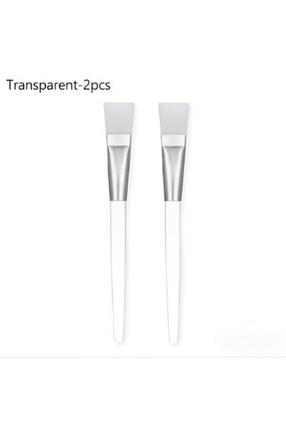Choice 2pcs-Transparent Facial Mask Brushes Soft bristle Transparent Crystal ...