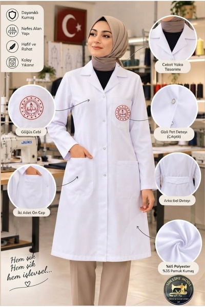Simline Women's Jacket with Collar and Meb Logo Teacher's Coat