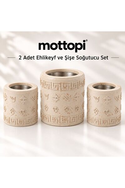 Mottopi Termojelli Şişe Soğutucu ve 2 Adet Tek Kadeh Bardak Soğutucu Ehlikeyf...