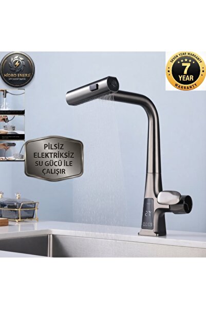 OEM Digital Kitchen Evyie - Imported Anthracite Faucet with Waterfall Fountai...