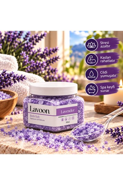 Lavoon Lavender 250g. Manicure Pedicure Salt / Bath Salt / Epsom Salt / English Salt