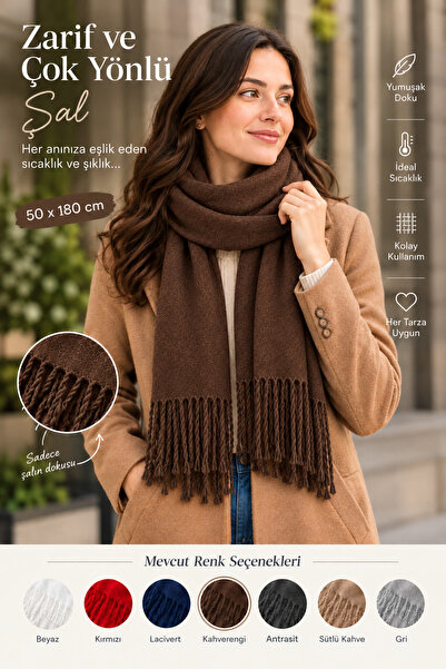 kemal savin Soft Textured Wool Shawl,Shawl,Scarf,Knee Cover,Tassel Shawl