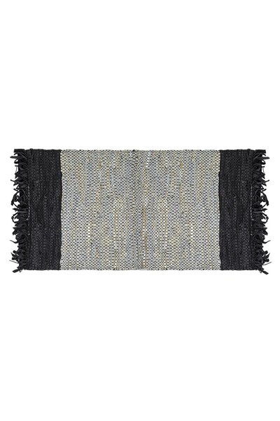 DD SHOP Covoras piele artificiala negru gri bej 110x60cm antiderapant decorativ