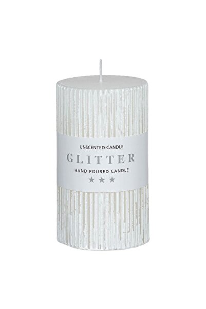 OEM Lumanare Alba Brushed Ø7x12cm - Lumanari Drepte Albe, Decoratiuni Casa