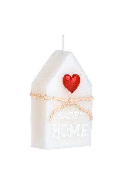 OEM Lumanare Alba Casa 3D cu Inima "Sweet Home" 5x3x8.5cm - Lumanari Diferite...