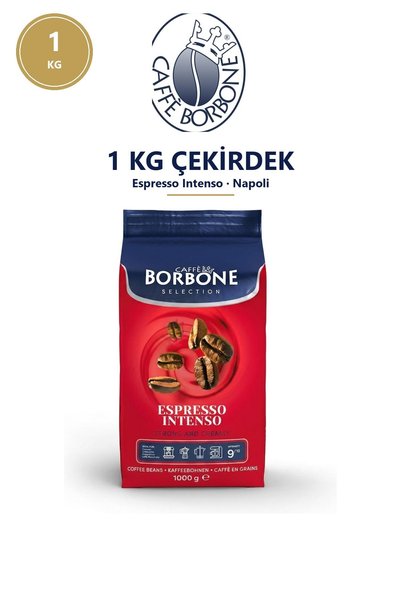 Caffe Borbone Espresso Intenso 1 Kg Çekirdek Kahve Napoli Usulü Güçlü İtalyan Espresso Arabica Robusta