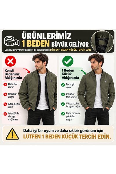 MOT&MONT Men's Winter Jacket (Polo Collar) with Bondet Fabric, Fur, and Waterproof Zippered Sleeves and Hem, with Ribbed Detail, Pocket with Zipper, Classic Stylish Jacket (Ribbed) - 1 Size, Go for Smaller Size...