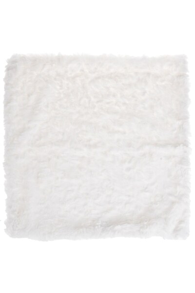 OEM Fata de Perna Decorativa de Iarna din Blana Alba 40x40cm - Fete, Decorati...