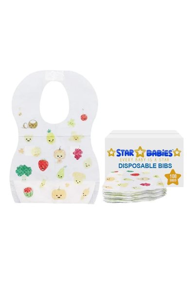 STAR BABiES Disposable Bibs Pack of 108-Fruits