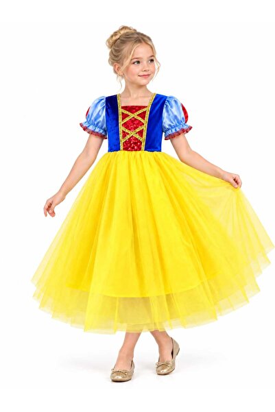 Lizsa Costum de Albă ca Zăpada pentru fete - Rochie de Albă ca Zăpada pentru ...