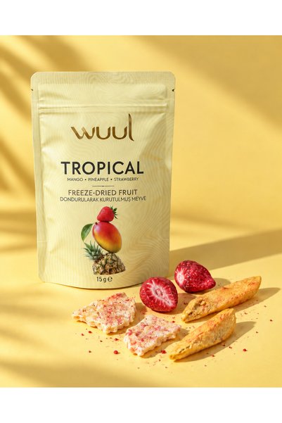 wuul Tropical Freeze Dried Dondurularak Kurutulmuş Mango Ananas Çilek 15 g