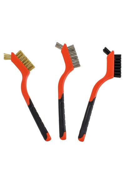 OEM Set de 3 perii din sârmă, 18 cm, cu fire din alamă și nylon