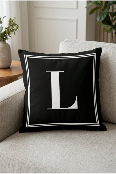 LadiesHome Lettered Cushion Cover - Letter L - 43x43 Cm