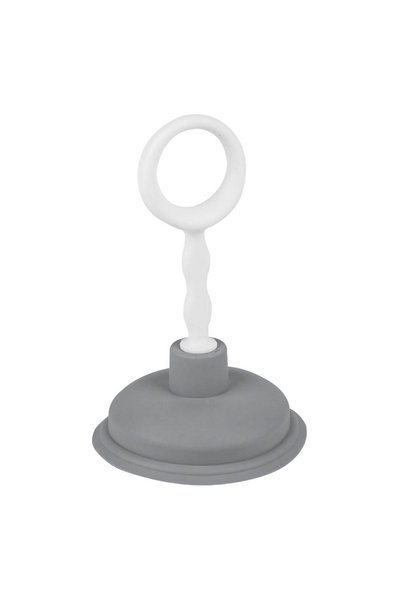 OEM Pompă mini de desfundat cu mâner alb din plastic și ventuză gri, 10,6x17 cm