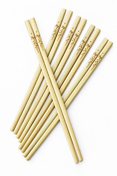 sanal trend 10 Pairs Bamboo Chopstick Patterned Washable Chinese Chopsticks S...