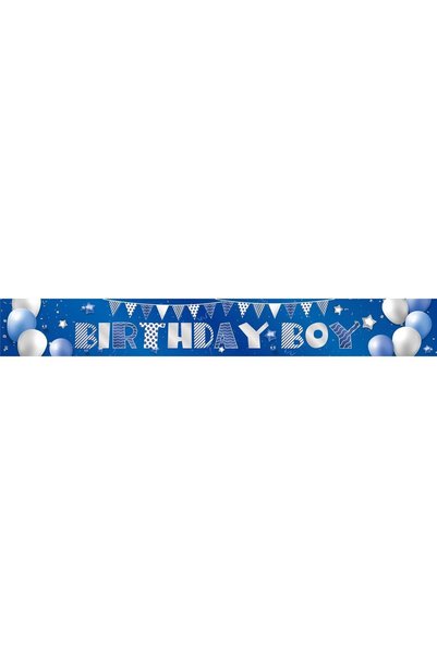 OEM Banner de perete metalizat albastru pentru petrecere, cu litere Birthday ...