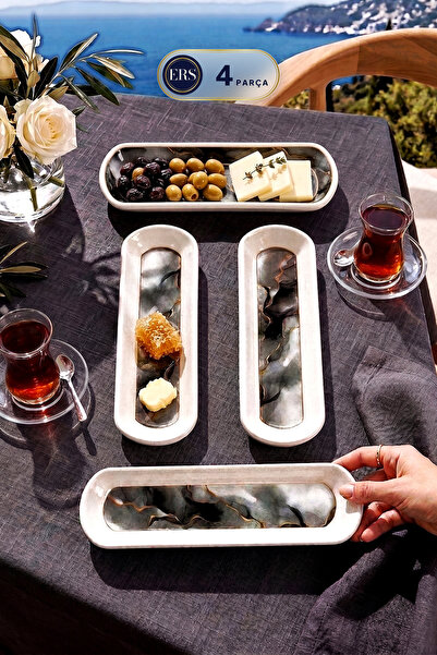 ers erbaşlar DOĞAL TAŞ 4 PARÇA LÜX ZEYTİNLİK SETİ (7x21 CM)