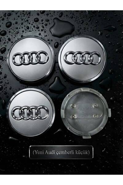 KÜB-AY TİCARET AUDİ UYUMLU JANT GÖBEĞİ 61MM- 4LÜ SET-GÜMÜŞ GRİ