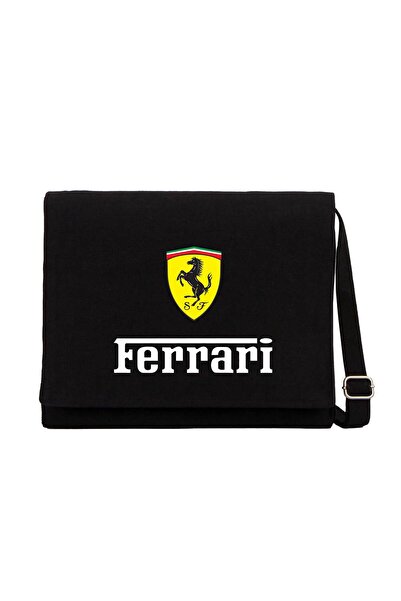 CrowsGate Geantă Messenger din pânză neagră Ferrari İn İtaly