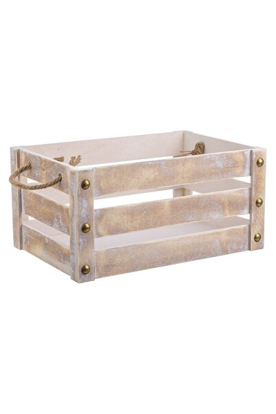 OEM Ladita Decorativa din Lemn Alb Aurie 36.5x25x18cm - Ladite Decorative Alb...