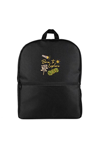 Generic Brand Rucsac Born To Explore Culoare Neagră
