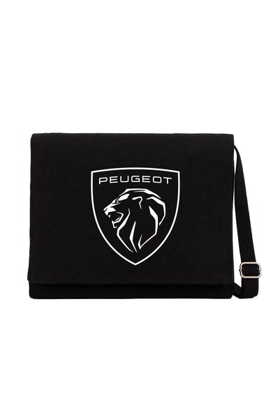 CrowsGate Geantă Messenger din pânză neagră cu logo Peugeot