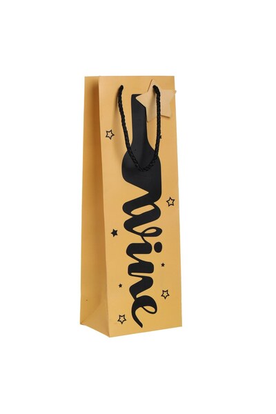 OEM Sacosa Cadou din Hartie Kraft cu Model Sticla Stele pentru Sticle de Vin ...