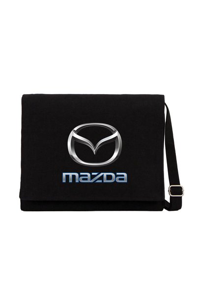 CrowsGate Geantă Messenger din pânză neagră cu logo Mazda