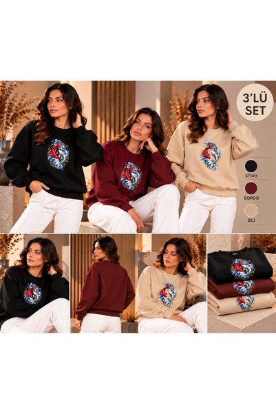HUMAN LOVE Super 3-Pack Unique Design Sweatshirt