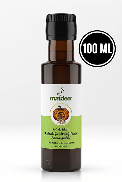 MATDEER 100 ml Kabak Çekirdeği Yağı Soğuk Sıkım - %100 Saf ve Doğal