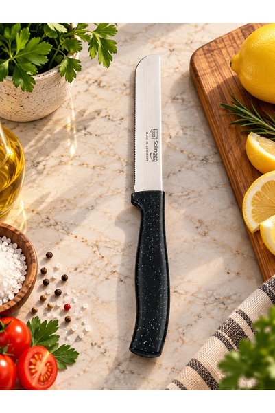 elfnur Solingen 22Cm Micro Tırtıklı Sebze Meyve Doğrama Bıçağı