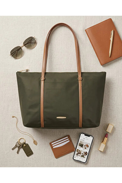 CELESTIAL COLLECTION Τσάντα χειρός και ώμου Shopper με λεπτομέρεια από ζώνη χ...