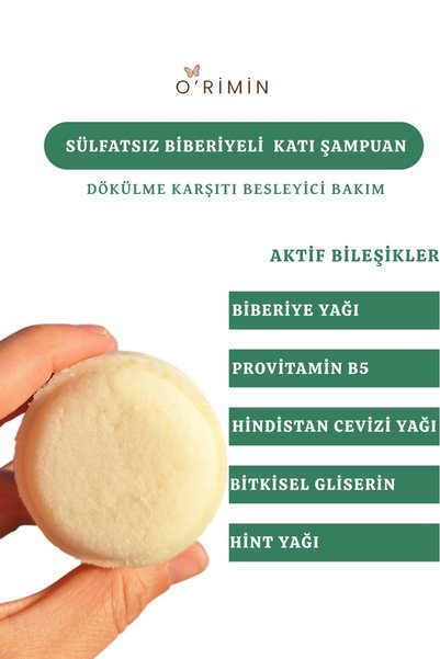 ORimin Biberiyeli Katı Şampuan|Hint & Hindistan Cevizi &Kil| Panthenol |60 gr...