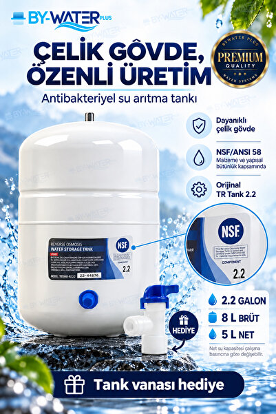 TR Su Arıtma Tank orjinal NSF CE FDA TSE belgeli Çelik Antibacterial + Vana H...