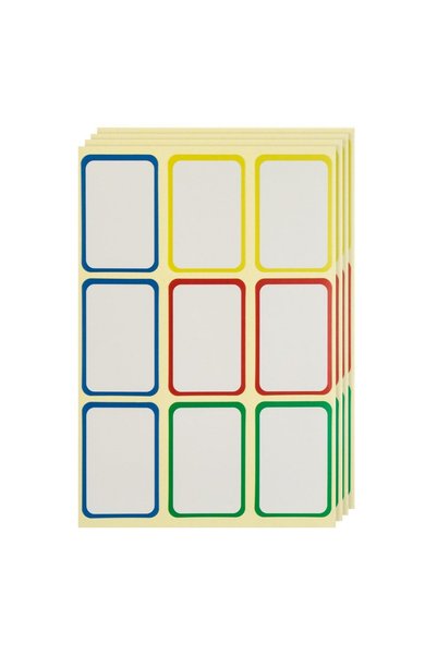 OEM Etichete Autocolante Albe cu Margini Colorate 3.8x2.5cm - 90buc
