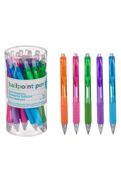 OEM Set Pixuri Ballpoint Corp Multicolor - 18buc - Tub, Produse Scoala