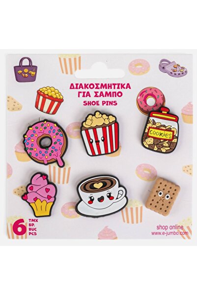 OEM Accesorii Decorative pentru Saboti Cafea Dulciuri & Popcorn - 6buc