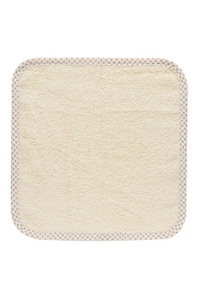 OEM Prosopel din Bumbac Bej Margine cu Carouri pentru Copii 30x30cm