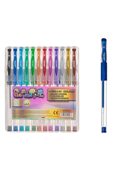 OEM Set Pixuri de Culori Metalizare in Cutie - 12buc - Glitter, Produse Scoala