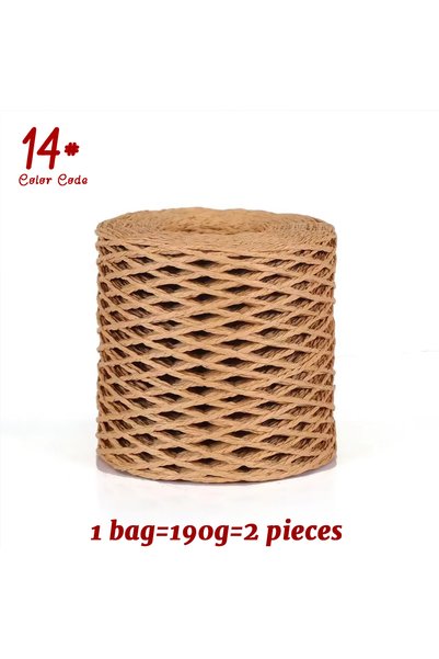 Choice 14 Khaki 190g Raffia Yarn, Straw Paper Yarn Made in Bamboo Fiber, Hand...