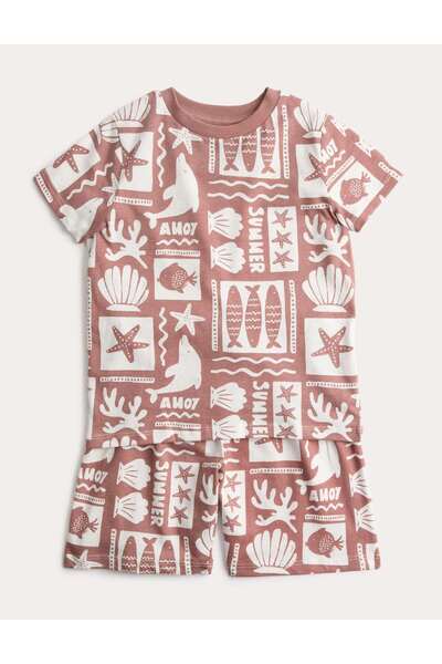 Marks & Spencer Pamuklu Desenli Pijama Takımı