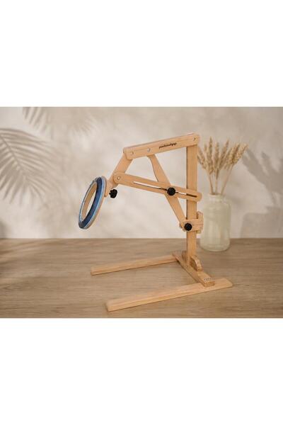 Punchistanbyuyc Round Pulley Holder Wooden Stand (Can Be Connected with All Types of Needle/Wire/Screw Round Pulleys)