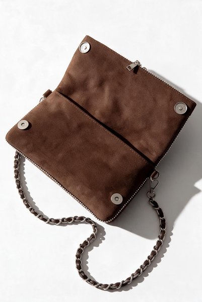 İKRA ÇANTA General Brands Women's Wing Patterned - Double Chain Braided Strap Flap Shoulder and Crossbody Bag