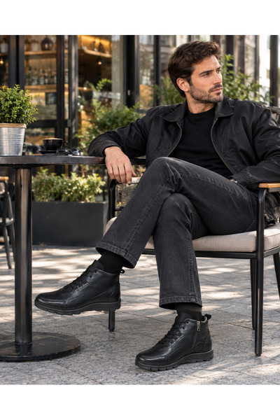MARCOMEN Erkek Casual Bot Ayakkabı / Hakiki Deri /Bağcıklı / Tırtıklı Taban /...