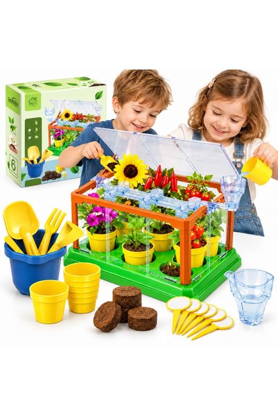 Printisor Mini Gradina Crestere Plante Tip Solar Sera pentru Copii – Set Educ...