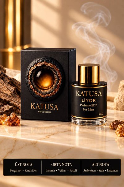 Katusa LİYOR Erkek Parfüm EDP 50 ml Kalıcı– Bergamot, Vetiver, Sedir – Ferah,...