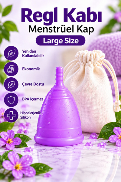 kozmokalite Adet Kabı Regl Kabı Menstrual Cup Large Size