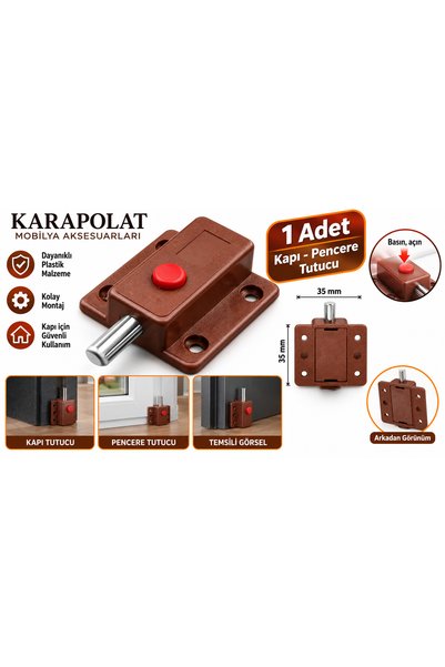 KARAPOLAT Yaylı Sabitleme Elemanı Kahverengi Basmalı Kilit Mekanizması Kırma ...