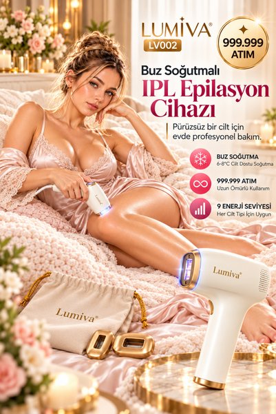 Lumiva LMV1020 IPL Buz Lazer Epilasyon Cihazı 999.999 Atım - ICE Soğutmalı Do...