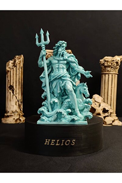 HELIOS DIZAYN Poseidon Heykeli Işıklandırmalı Dekoratif Biblo